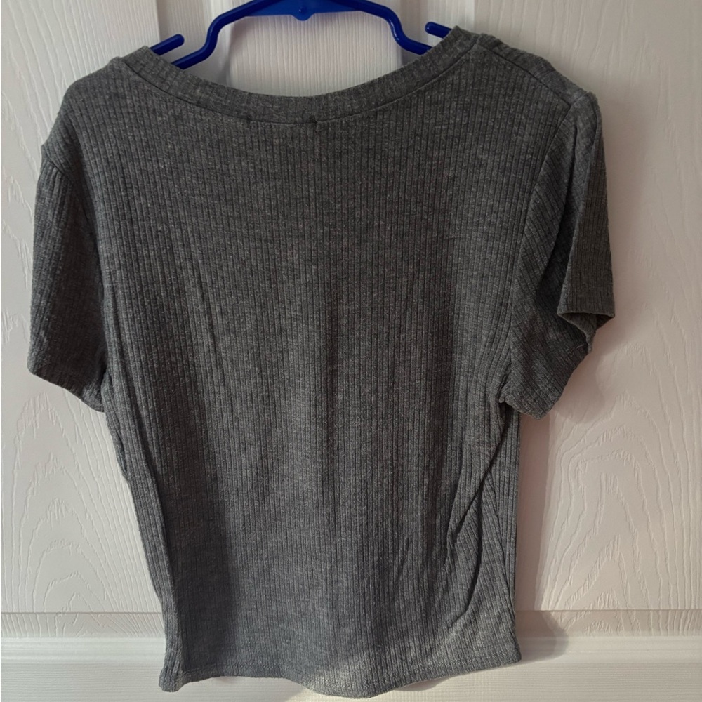 Gray Ribbed Baby Tee - Picture 2 of 3